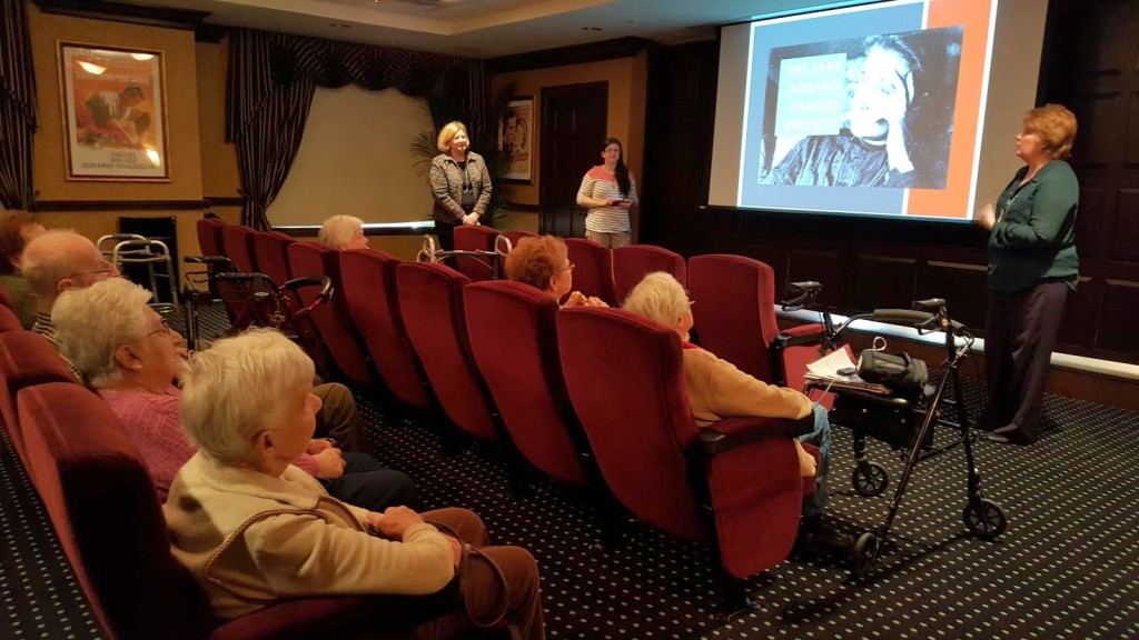 Jo Anne Zellers, Tori Sciancalepore and Cathy Moran Hajo at the presentation at Brandywine Senior Living, Feb. 2, 2016.