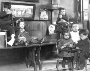 Children playing at Hull-House, ca. 1900 (Swarthmore Peace Collection)